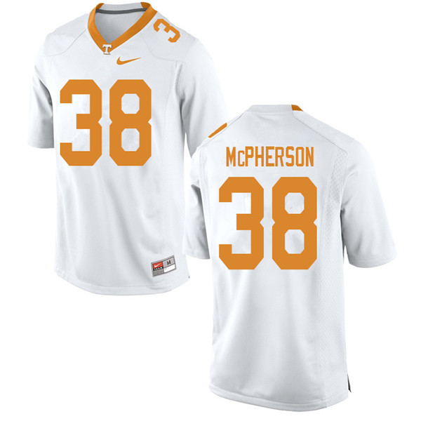 Men #38 Brent McPherson Tennessee Volunteers College Football Jerseys Sale-White - Click Image to Close